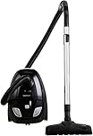 Amazon Basics Aspirapolvere con sacchetto, potente, compatto e leggero, per pavimenti duri e moquette, filtro HEPA, 700 W, 1,5 l, EU, nero