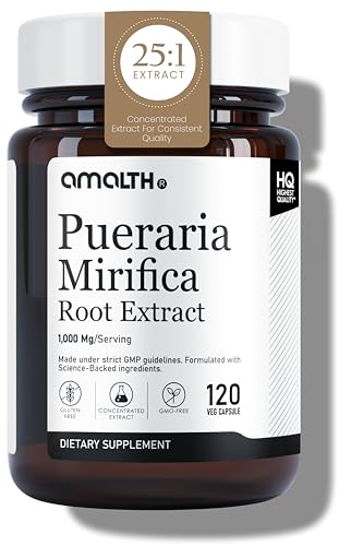 AMALTH Pueraria Mirifica Capsules 1000 mg 120 Capsules Estrogen Supplement for Women, Men and