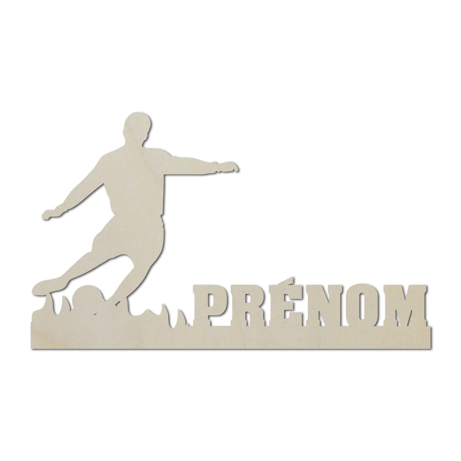 Namofactur Lampe Murale Led Modèle Joueur de Football - Veilleuse Déco en Bois Avec Prénom Personnalisable - Idée De Cadeau de Anniversaire
