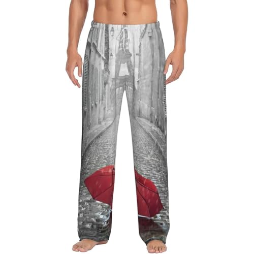 Pantalon de pyjama en polaire doux chaud style Tour Eiffel Paris pour homme