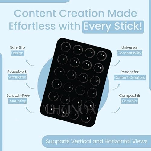 Image of THYNOX Phone Holder Suction Phone Case (Pack of 3) Anti-Slip Silicone Back Cover, Multipurpose Hands-Free Sticky Pads for Phone Adhesive Mount for Selfies Videos Mirror (Lt. Blue, Lt. Pink, White)