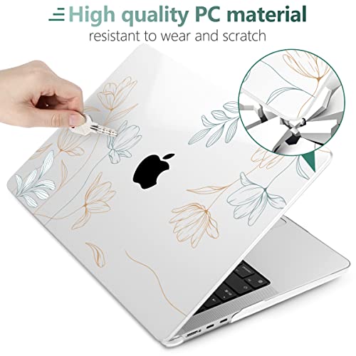 Image of MEEgoodo Case for M5 /M4 /M3 /M2 MacBook Air 13 inch 2026 2025 2024 2022, Fit Model A3449 /A3240 /A3113 /A2681, Case Compatible with MacBook Air 13.6-inch, Engraving Floral | 2025 2024 2022