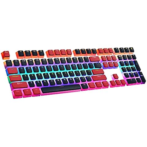 Pudding Keycaps Set | 61/87/104/108Double Shot Backlit PBT Keycaps for Cherry MX Gaming Mechanical Keyboard with Key Puller (Only Keycaps) Cover