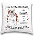 Cuscino BULLDOG INGLESE gadget divertente idea regalo compleanno per donna ragazza amante Bulldog Inglese - (Con imbottitura 38x38) Donna con Bulldog Inglese