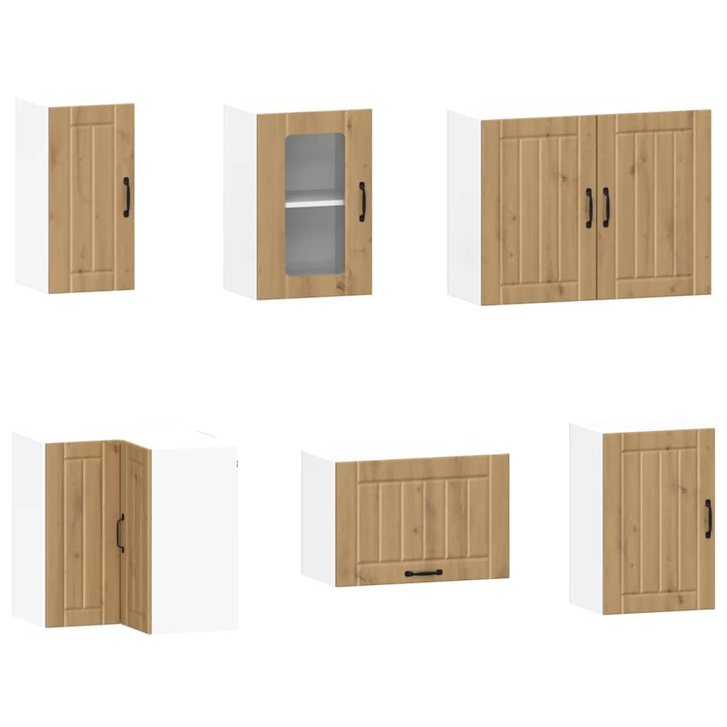 ACAGALA Küchenschrank Set 11-TLG. Küchenzeile Einbauküche Eckküche ohne Arbeitsplatte & Elektrogeräte, Erweiterbar Modular, Küchenblock für Selbstmontage und kleine Küche, Eiche handwerklich