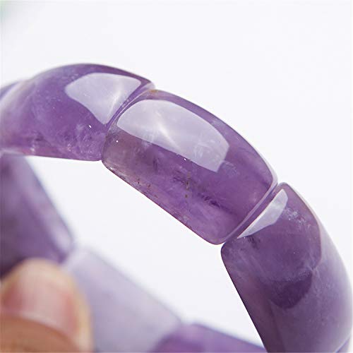 Bracelet Améthyste Quartz perles rectangles violettes, une idée cadeau mixte originale - 4