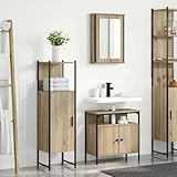 Badunterschrank Bad Spiegelschrank Waschbeckenunterschrank,Badezimmermöbel Set mit Regal 3 pcs Braun 33 x 33 x 120.5 cm,Für Badezimmer,Wohnzimmer,Küche,Esszimmer,Leicht Zu Montieren,Einfach Zu Warten