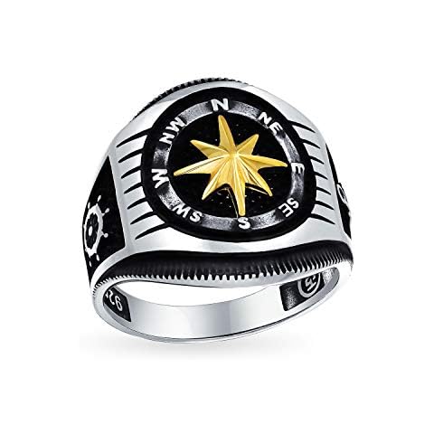 Bague Bicolore Homme Boussole Viking Cover