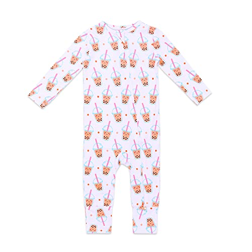 Image of The Wee Bean Organic Sustainable Bamboo Super Soft Zipper Convertible Romper Set for Newborns Babies Toddlers Kids