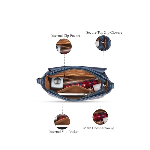 Image of Caprese Vani Medium Sling Bag for Women with Adjustable Strap, Zipper & Magnetic Button Closure | Versatile Handbag with Back Zip for Everyday Use, Travel, and Special Occasions