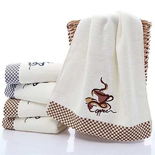 Jgqgb Embroidered Large Towel Set Cotton Solid Color Sport Soft Print Beauty Face Towel Plaid Bath Towel Home Bathroom For Adults Kids ( Color : E , Size : 2Pcs Towel Set ) #TOP3