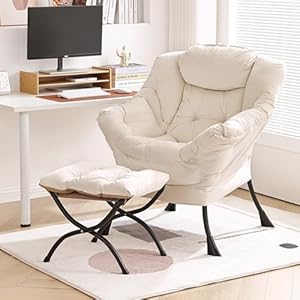 Lazy Chair with Ottoman, Modern Chair wi...