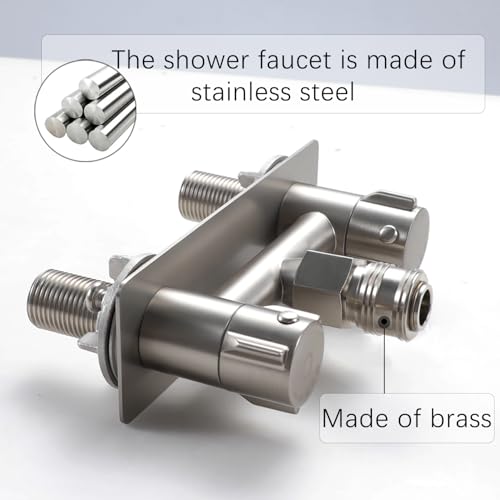 Image of All Metal RV Exterior Quick Connect Faucet,4 inchRV Shower Faucet Replacement,RV Outside Shower Valve Kit,Camper Shower Faucet Valve with Quick Connect(Brushed Nickel)