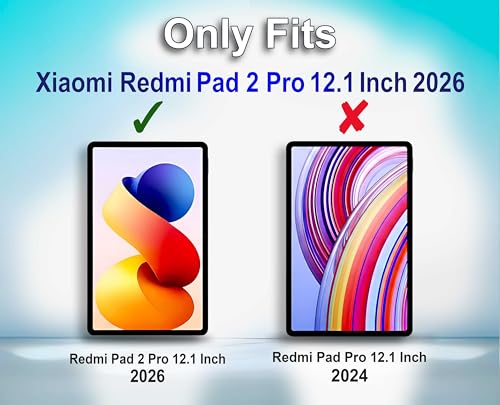 Image of ProElite Case Cover for Redmi Pad 2 Pro 12.1 inch Case, Slim Trifold Flip case Cover for Xiaomi Redmi Pad 2 Pro 12.1 inch Tablet [Auto Sleep Wake Feature], Black