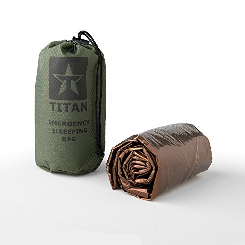 Titan Survival's Extra-Thick Emergency Mylar Sleeping Bag/Thermal Bivy | Dark-Earth | Pe, 36" X 78" #TOP1