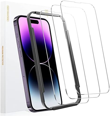 RIIMUHIR Camera Lens Protector iPhone 14 Pro/iPhone 14 Pro Max, Metal Individual Ring Tempered Glass Film Cover, Scratchproof Protective Lens Protectors, HD Clear, Case Friendly, 3 Pack, Purple