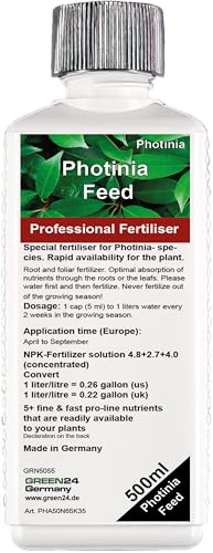 GREEN24 Engrais pour Photinia Engrais végétal HIGH-TECH pour loquat commun nèfle laurier nèfle Photinia 500ml