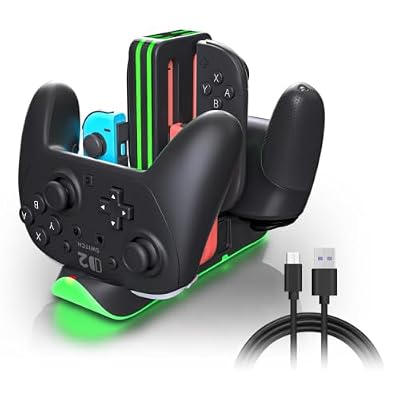 Switch 2 Controller Charger, Dock for Joy-Con 2 & Pro Controllers