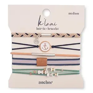 K'lani Anchor Bracelets for Women – Elastic Bracelets and Boho Hair Ties – Cute Hair Ties for Women and Hair Tie Accessories – Stylish Bracelets Boho Style for Hair and Wrist – Set of 5 (Small)