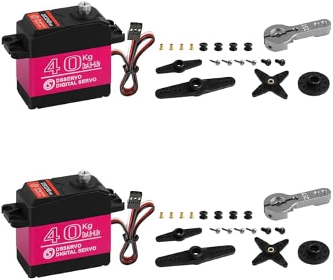 HOOYIJ 2Pcs 40KG Digital Servo, Full Metal Gear RC Steering Servos 270° Control Angle, for 1/8 1/10 RC Cars Crawlers Trucks Buggies Robots and Robotic Arms