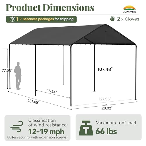 GOJOOASIS 10x20 Portable Carport