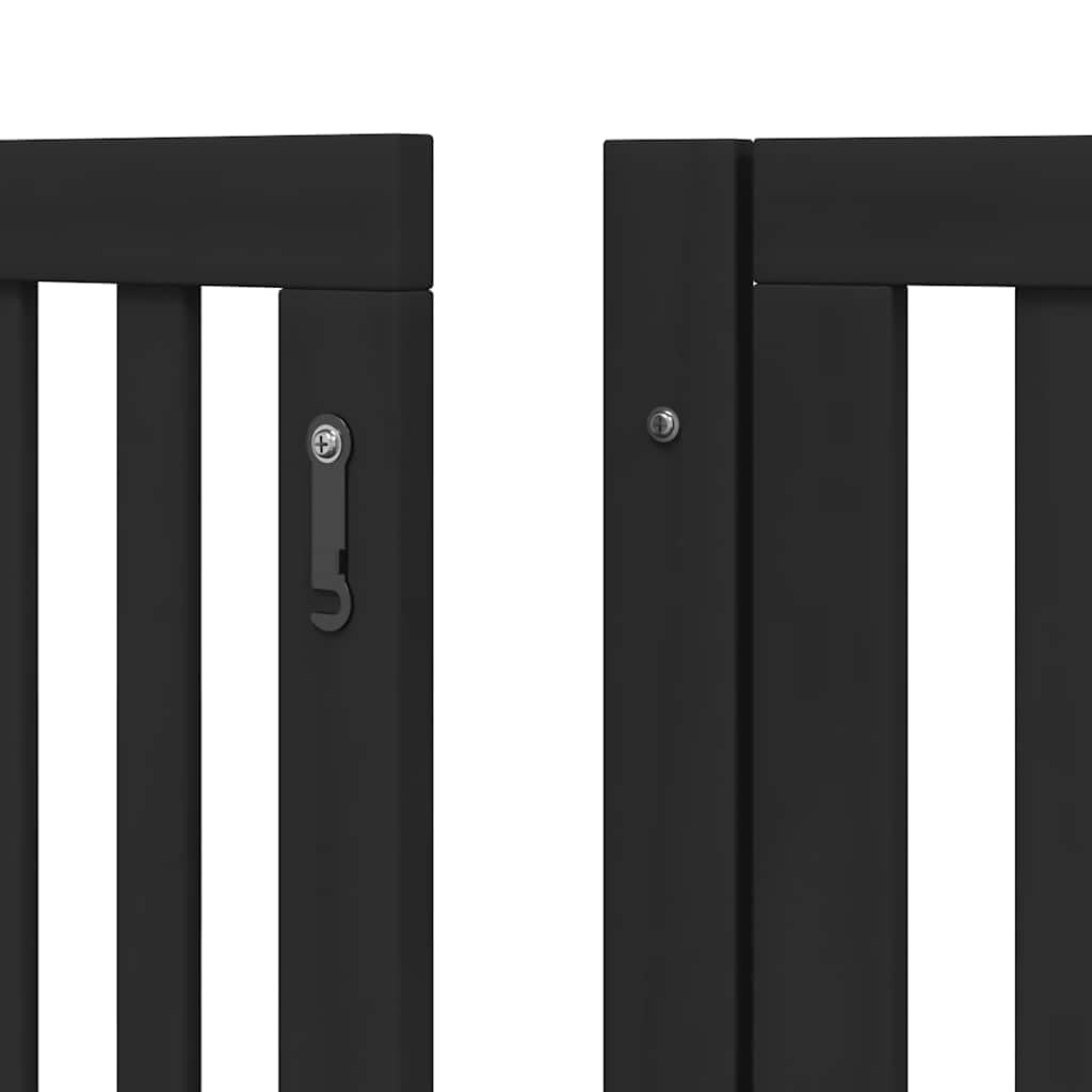 Puerta plegable para perros de 15 piezas con puerta de madera de álamo, rejilla plegable para perros con puerta para seguridad de mascotas, puerta para perros sin taladrar y bloqueable