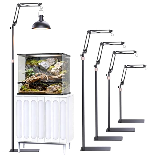 JIRVY Reptile Lamp Stand Reptile Light Stand, Freely Adjustable Height...