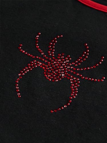 Floerns Girl's Rhinestone Graphic Tees Short Sleeve Crew Neck Cute Cropped T Shirts4