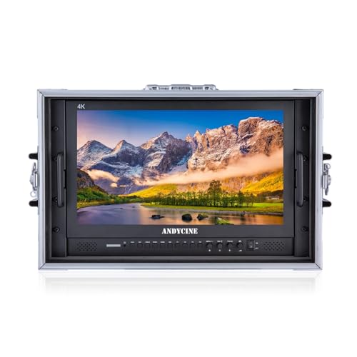 Image of ANDYCINE C173S2 17.3Inch Broadcast LCD Director Built in Aluminum Case 1920x1080 4K HDMI 3G-SDI Input and Output Broadcast Production Monitor,Desktop Director's Monitor with YPbPr, Video