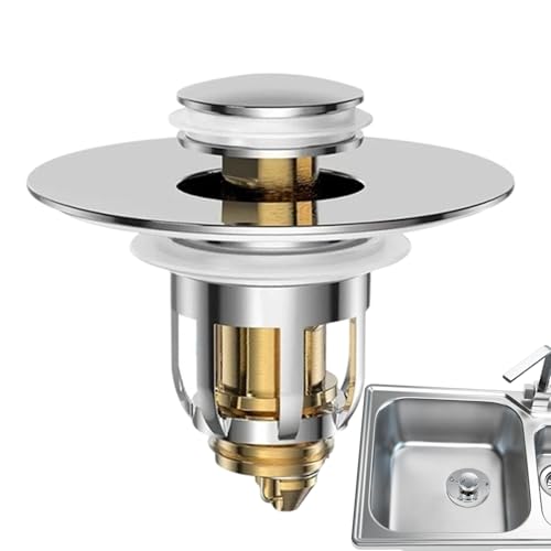 Tapón de desagüe de cocina, 2 en 1, universal, con filtro antiobstrucción, para baño, ducha, pelo, comida, eliminación de residuos, hogar, restaurante, hotel