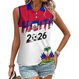 Soccer Cup 2026 Shirt for Women USA Mexico Argentina Fan Jersey Funny Football Graphic Tee Loose fit Sleeveless Tank Tops 2026 World Soccer Flags International Football Fan Shirt (Haiti,Medium)