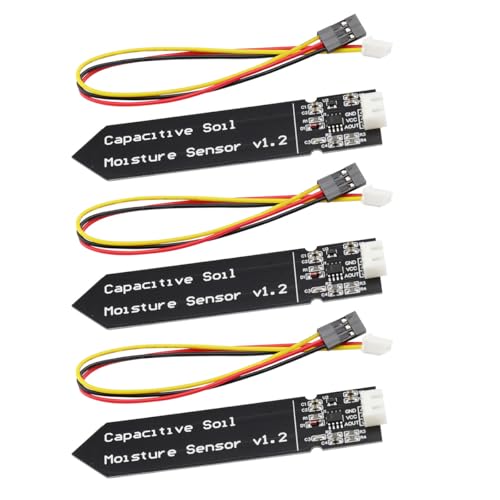 VKLSVAN 3PCS Capacitive Analog Soil Moisture Sensor 3.3-5.5V Corrosion Resistant Humidity Detection Sensors Garden Watering DIY for Arduino for Raspberry Pi