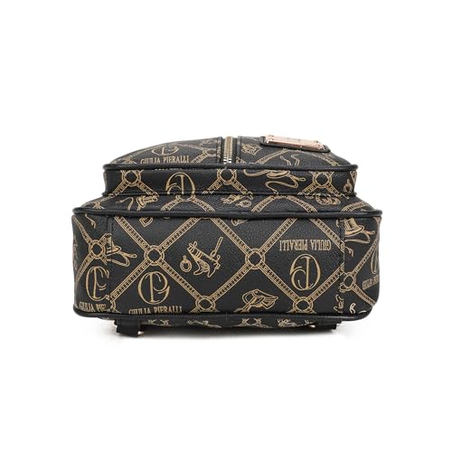 Image of MKP COLLECTION Small Backpack Purse for Women, Giulia Pieralli Designer Pattern Faux Leather Fashion Travel Bag, Elegant Multi-Pocket Ladies Daypack
