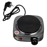 ULTECHNOVO Kleiner elektrischer Ofen Elektrobrenner zum Kochen Hotplate zum Kochen kleiner Elektroherd elektrische Kochplatte Campingkochplatte Elektrokochfeld mit einem Brenner Eisen Grau