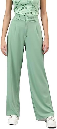 KOTTY Women's High Waist Pleated Wide Leg Trousers