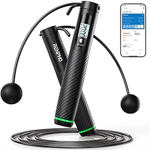 RENPHO Intelligent springtouw met teller, verstelbare draadloze springtouwen, app-gegevensanalyse, snelheidspring touw voor fitness, trainingsuitrusting voor vrouwen, mannen en kinderen, crossfit,