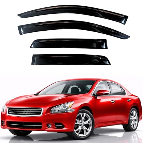 Image of KPY Rain Guards Fit for 2009-2015 Nissan Maxima, Out-Channel Window Visors Vent Wind Deflectors 4PC, Car Accessories for 09-15 Maxima