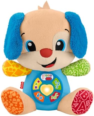 Fisher-Price bebekler için eğitici oyuncak, Eğlen ve Öğren Yaşa Göre Gelişim Köpekçik, 6 ay ve üzeri bebekler için müzikli pelüş oyuncak, JFD25 - Görsel 1