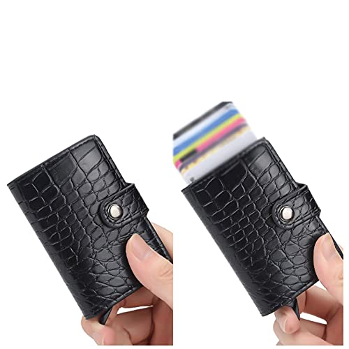 Bgdajrhaha Carteiras de couro para homens, porta-cartões antimagnéticos, carteiras inteligentes masc