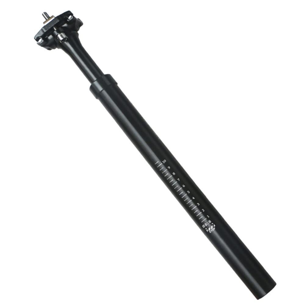 27,2/28,6/30,4/30,9/31,6mm Tige de Selle Suspendue à Ressort, Tige de Selle Aluminium Amortisseur, Longueur 400mm pour VTT Vélo Route BMX VTC vélo de Ville, Noir