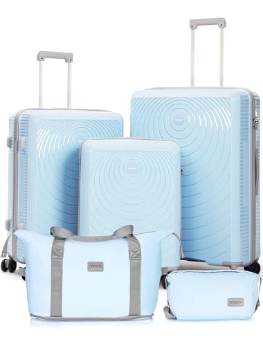 CONCEPTEN Lightweight Suitcases Sets PP Luggage Sets with TSA Lock 5 piece