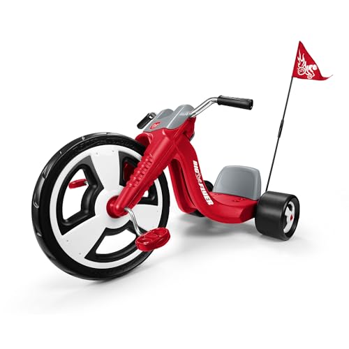 Radio Flyer Big Flyer Sport, for Kids 3-7, Chopper-Style Tricycle with 16-Inch Front Wheel, Adjustable Seat, Chrome Handlebars, Removable Racing Pennant, Performance Grip Tread, Tricycle for Kids by Radio Flyer - Image 8