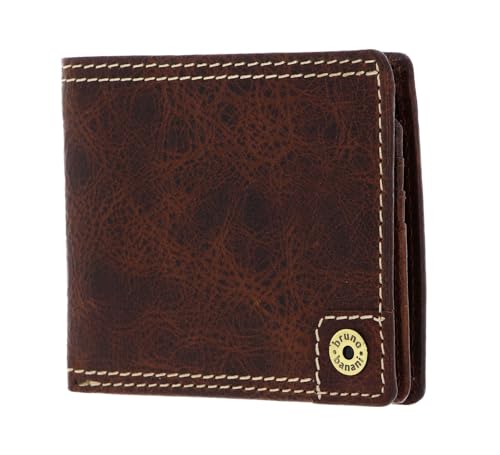 Porte-monnaie cuir Bruno Banani petit portefeuille marron cognac rabat
