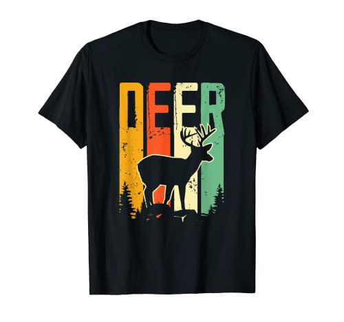 Retro Deer Hunting Gift - Vintage Style Deer Hunter Gift T-Shirt