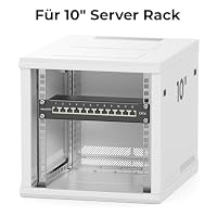 deleyCON CAT 6 Patchpanel Verteilerfeld 12 Port RJ45 - Schwarz – Ansicht 7