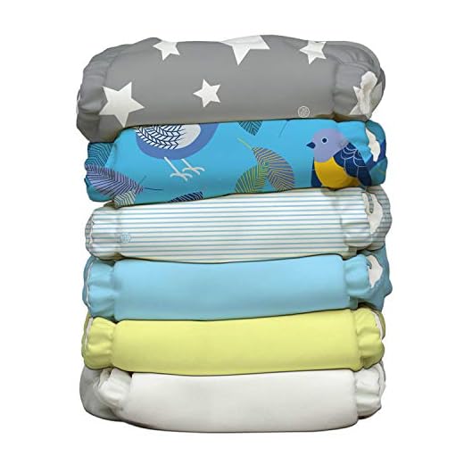 Charlie Banana 6 Diapers 12 Inserts Twitter Star, One Size Hybrid AIO