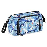 Sifaka - 2 estuches para lápices de dibujos animados, color azul oscuro, bolsas de gran capacidad con cremallera y compartimento para adolescentes de escuela secundaria, estuche de lapices para ninas