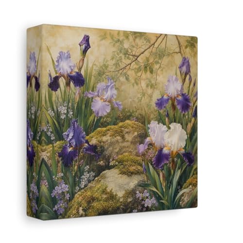 Tableau d'iris vintage pour habiller un petit mur vide au-dessus du canapé