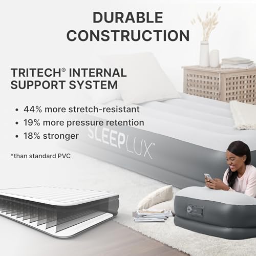 Save 28% on SLEEPLUX Twin Air Mattress with Built-in Pump & USB Charger