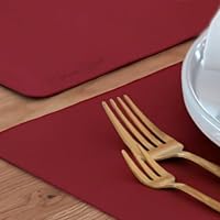 6 luxe placemats lederlook - 6 stuks - EI zwart/bruin - 44x37 cm - dub